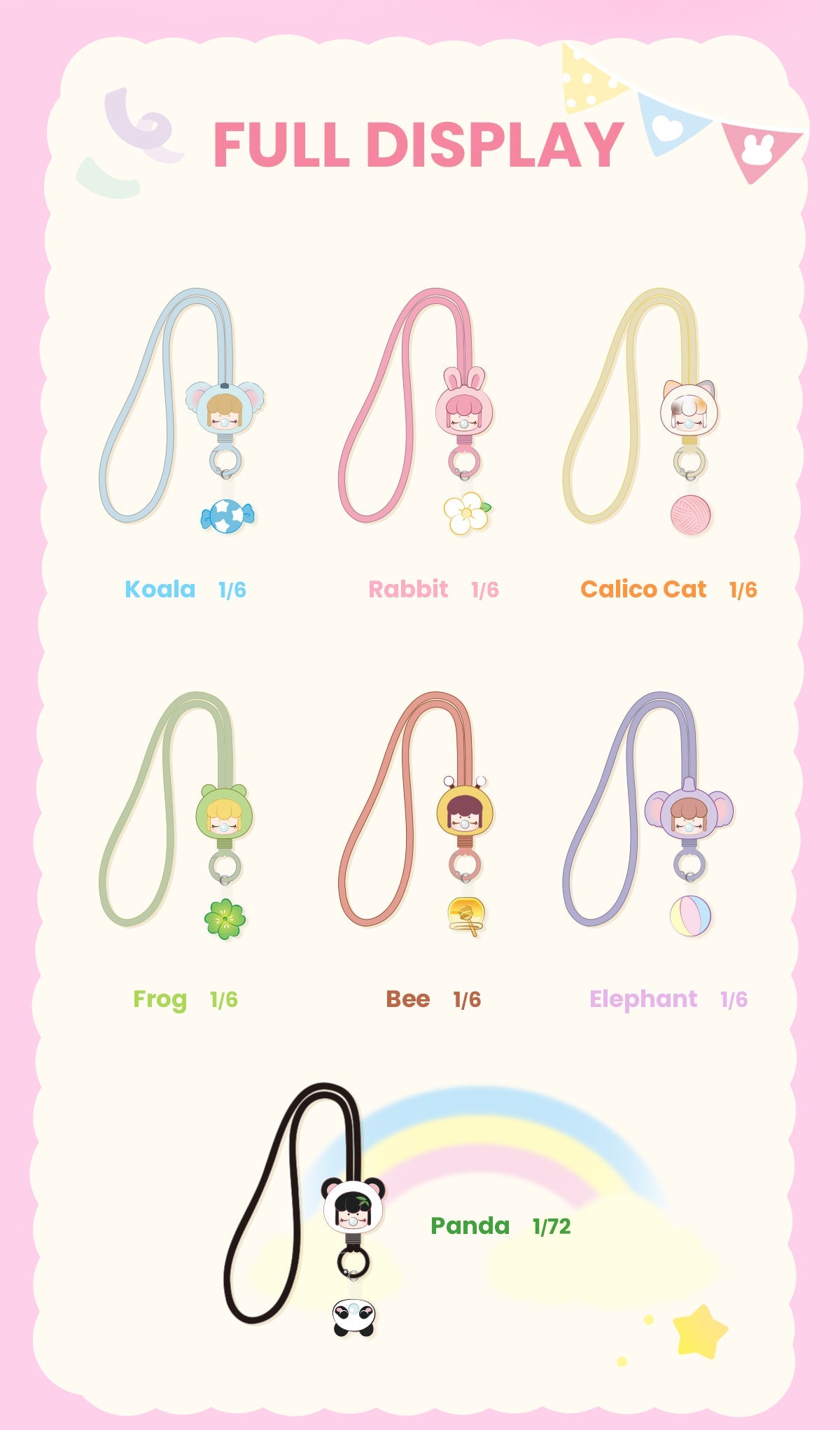 Rolife Baby Nanci Fluffy Party Phone Chain - Dây đeo điện thoại bông xù Blind Box - Rolife PZC05