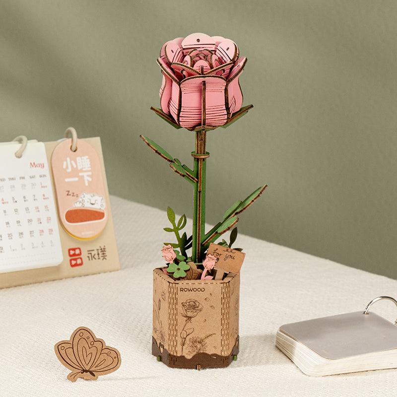 Rowood Wooden Flower Bouquet Set - Bộ lắp ráp bó hoa gỗ 3D - Rolife TW01H