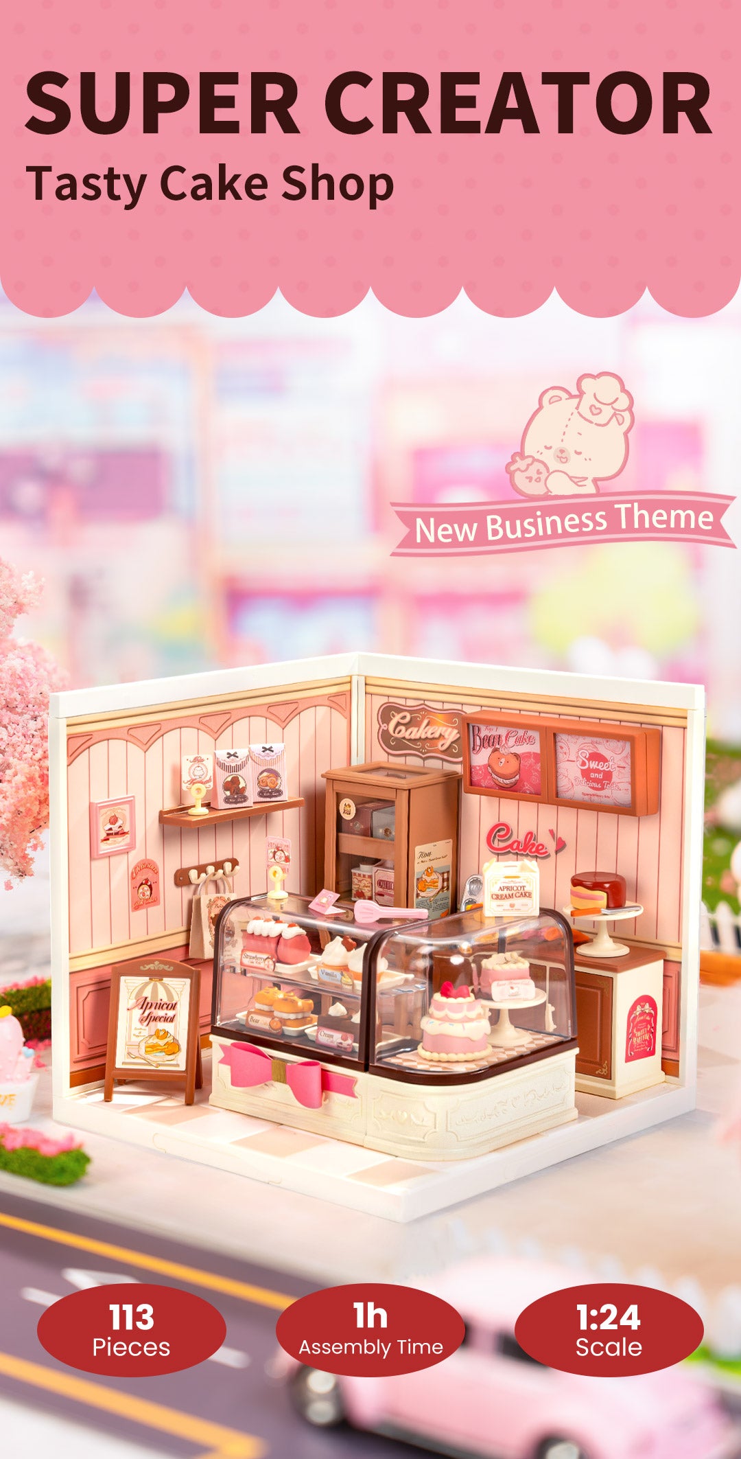 Rolife Tasty Cake Shop DIY Miniature House DW019B - Mô hình nhà búp bê thu nhỏ tự lắp ráp - Rolife