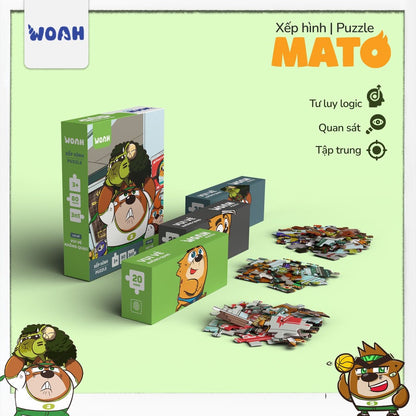 Xếp Hình Puzzle Mato Nhiều Cấp Độ - Đồ Chơi Trí Tuệ Lớp Học Mật Ngữ - Board Game VN