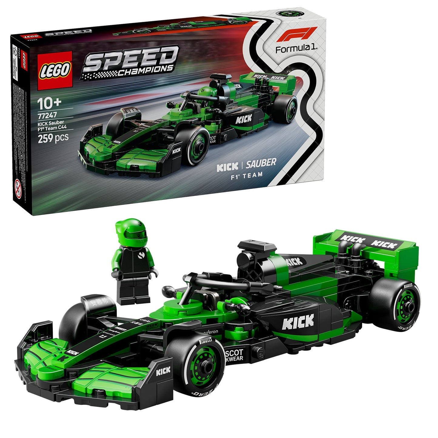 LEGO® Speed Champions - KICK Sauber F1® Team C44 Race Car Đồ Chơi Lắp Ráp Xe Đua F1 LEGO 77247