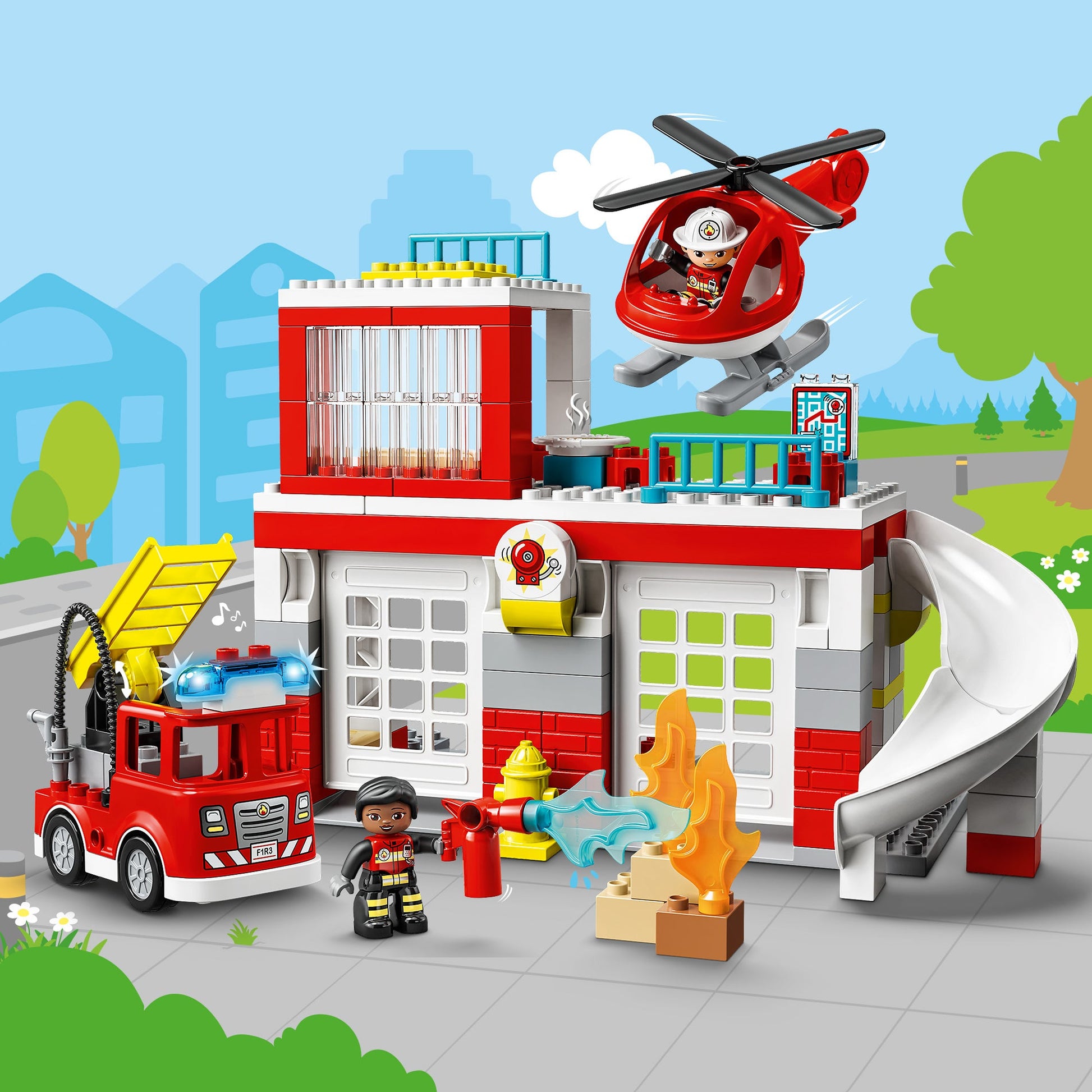 LEGO® DUPLO™ Rescue Fire Station & Helicopter - Trạm Cứu Hỏa & Trực Thăng Cứu Hộ - LEGO 10970 LEGO - ảnh 5 - Lego