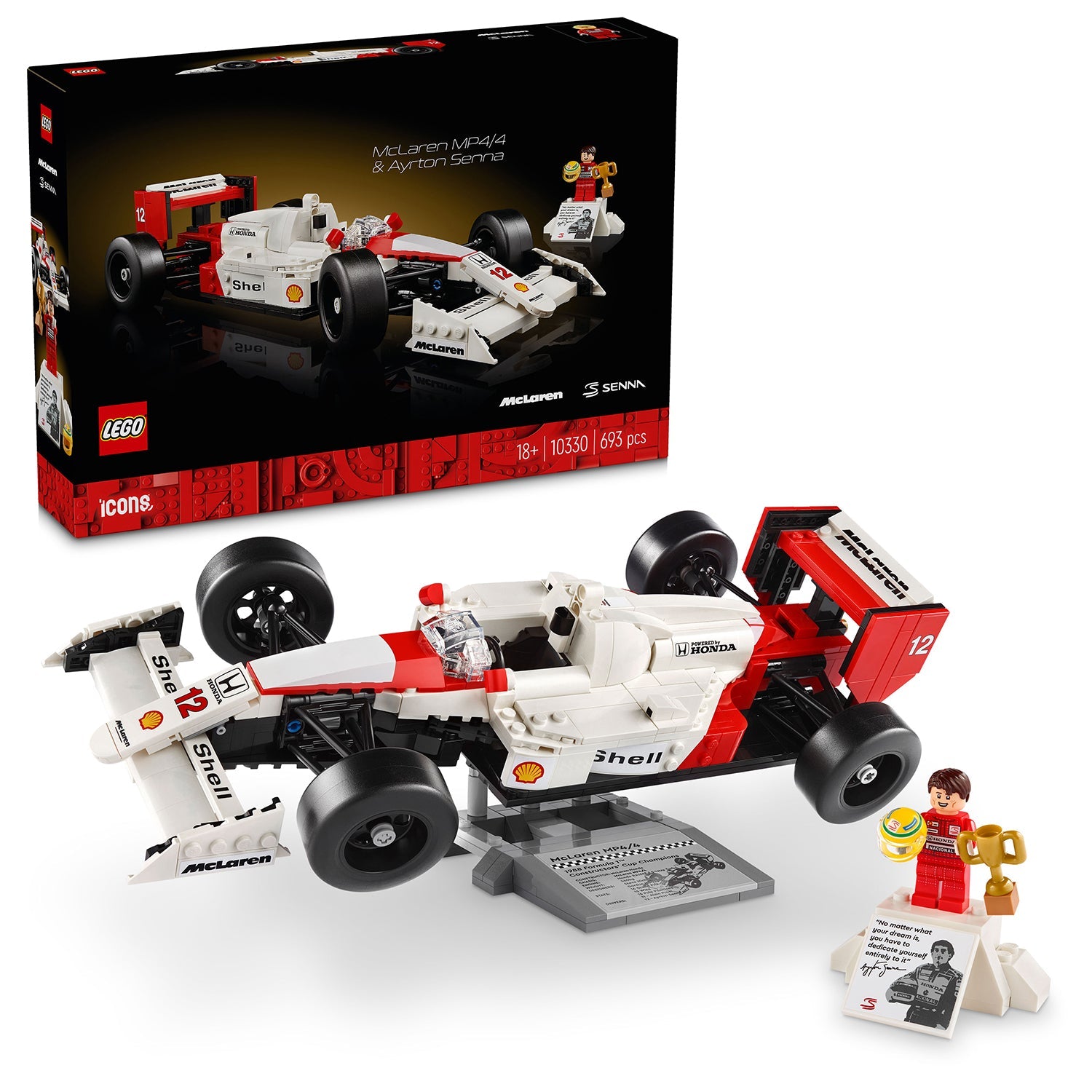 LEGO® ICONS™ McLaren MP4/4 & Ayrton Senna - Mô Hình Xe Đua F1 Huyền Thoại LEGO 10330 LEGO - ảnh 6 - Lego Icons