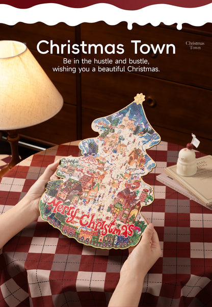 Rowood Christmas Town Wooden Jigsaw Puzzle TA007 - Xếp hình gỗ 3D trí tuệ - Rolife