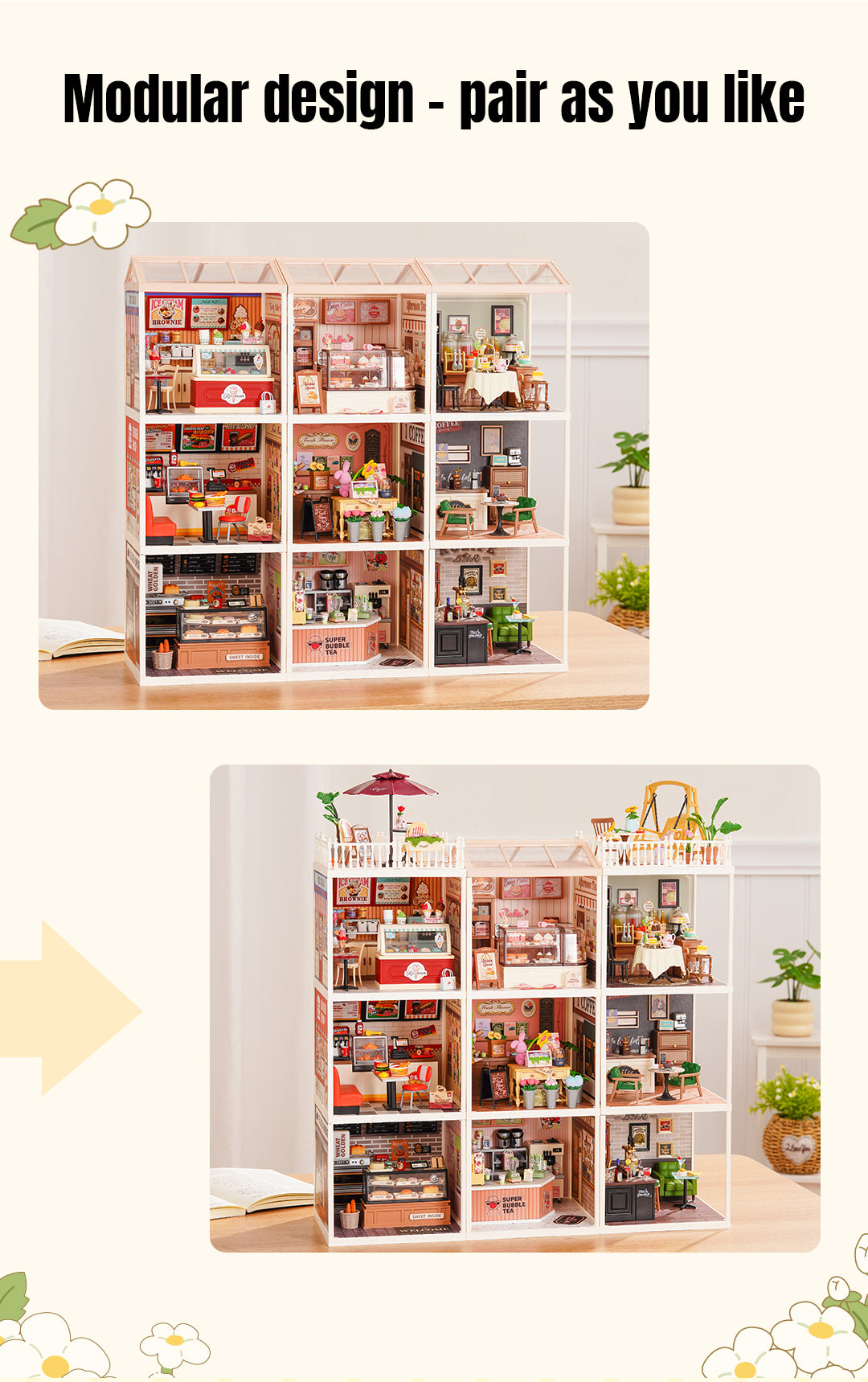 Rolife Super Creator 9-in-1 Miniature House - Mô hình nhà búp bê 9 ô trưng bày - Rolife
