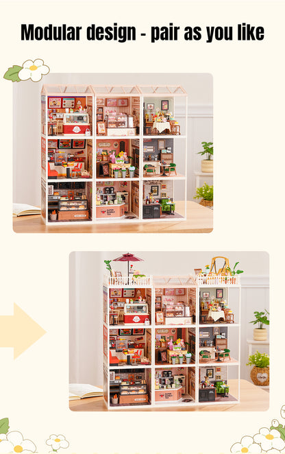 Rolife Super Creator 9-in-1 Miniature House - Mô hình nhà búp bê 9 ô trưng bày - Rolife