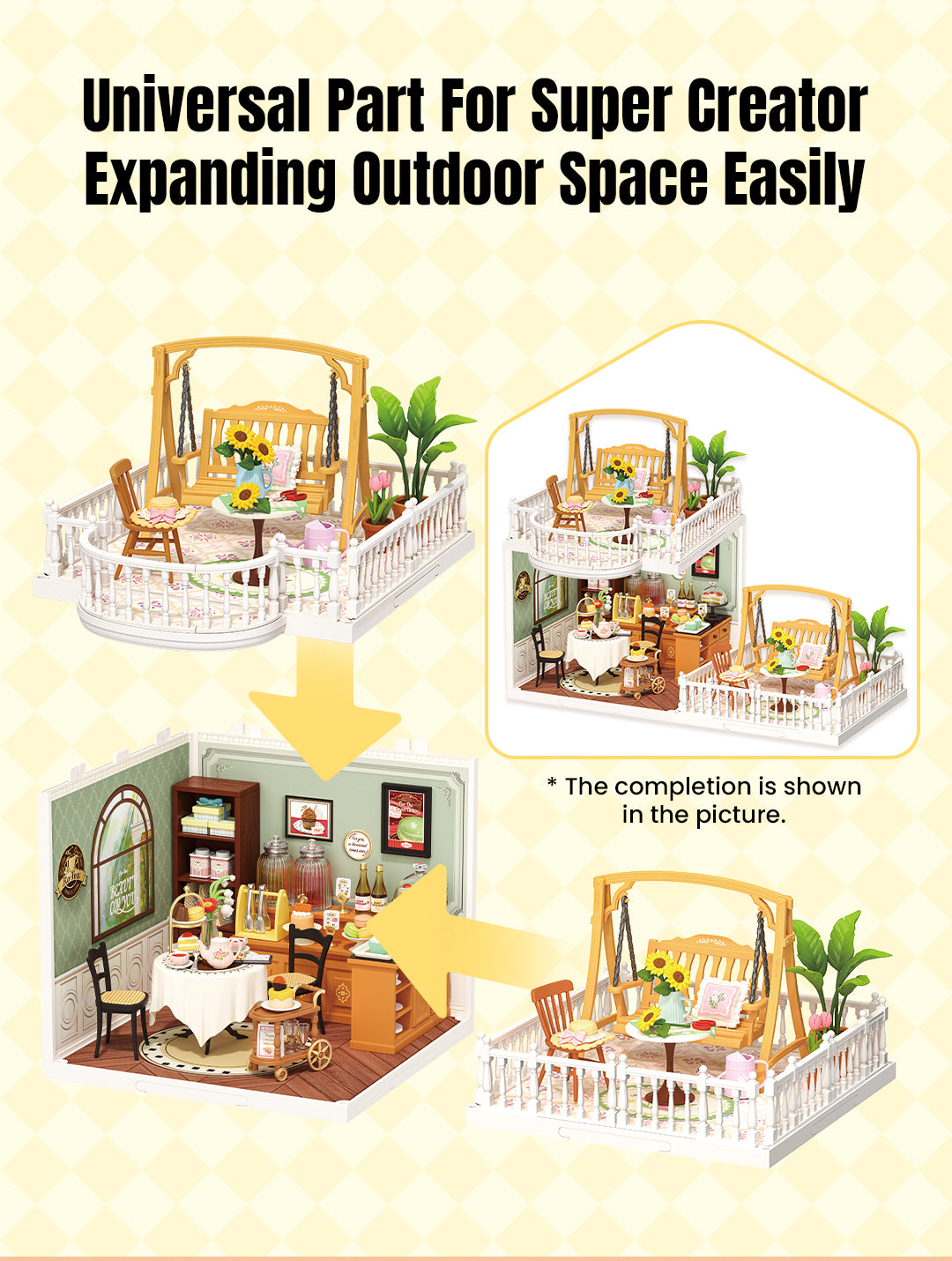 Rolife Super Creator 9-in-1 Miniature House - Mô hình nhà búp bê 9 ô trưng bày - Rolife