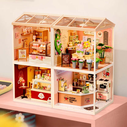 Rolife Super Creator Miniature House 4 in 1 Four Grid - Bộ mô hình nhà búp bê DIY 4 trong 1 - Rolife