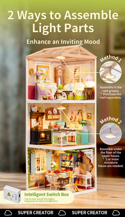 Rolife Holiday Tea Time DIY Miniature House DW023 - Nhà Mô Hình Mini DIY Tự Lắp Ráp - Rolife
