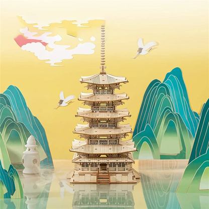 Rolife Modern 3D Wooden Puzzle - Five-storied Pagoda TGN02 - Mô hình lắp ráp gỗ 3D - Rolife