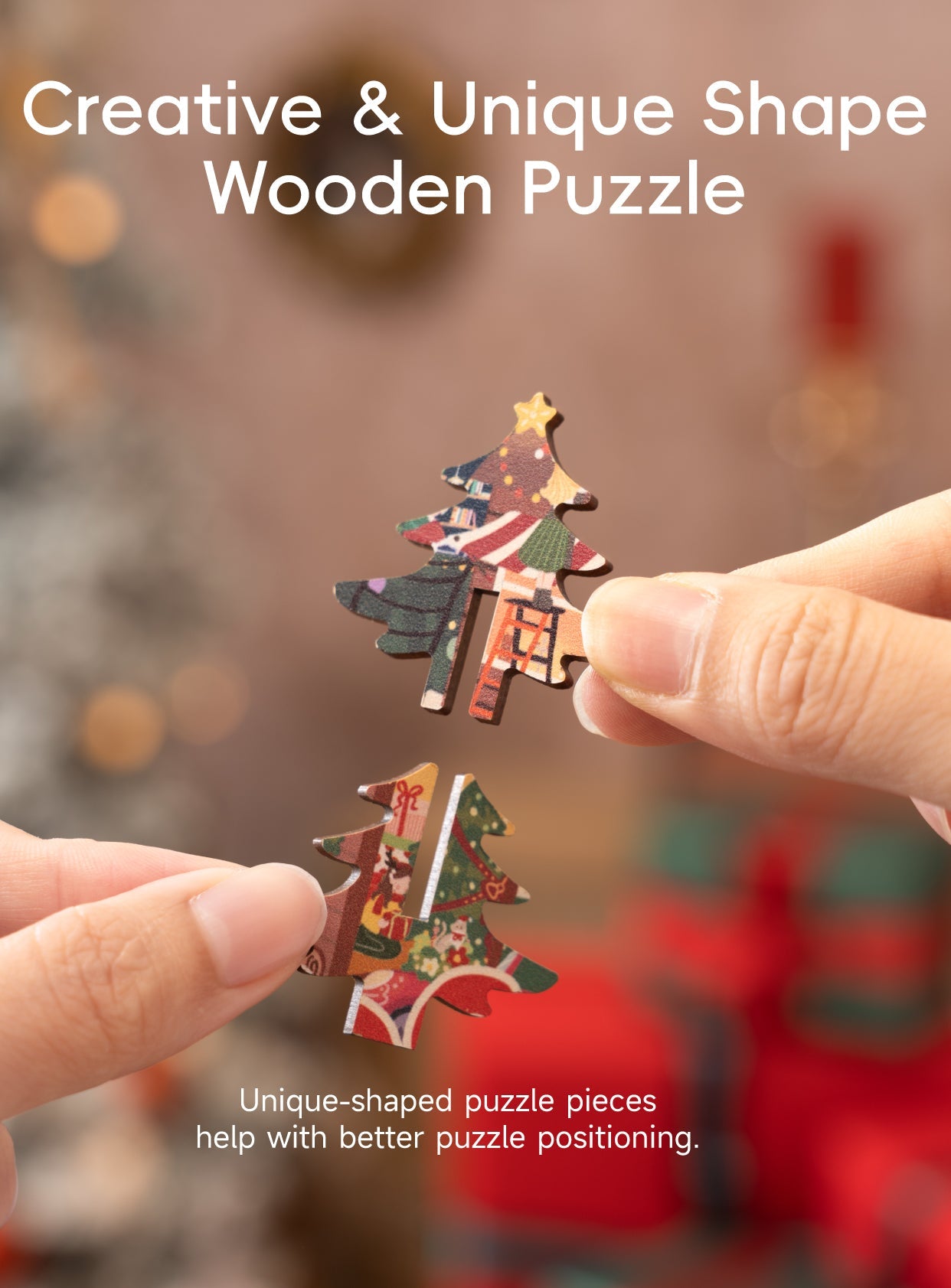 Rowood Christmas Town Wooden Jigsaw Puzzle TA007 - Xếp hình gỗ 3D trí tuệ - Rolife