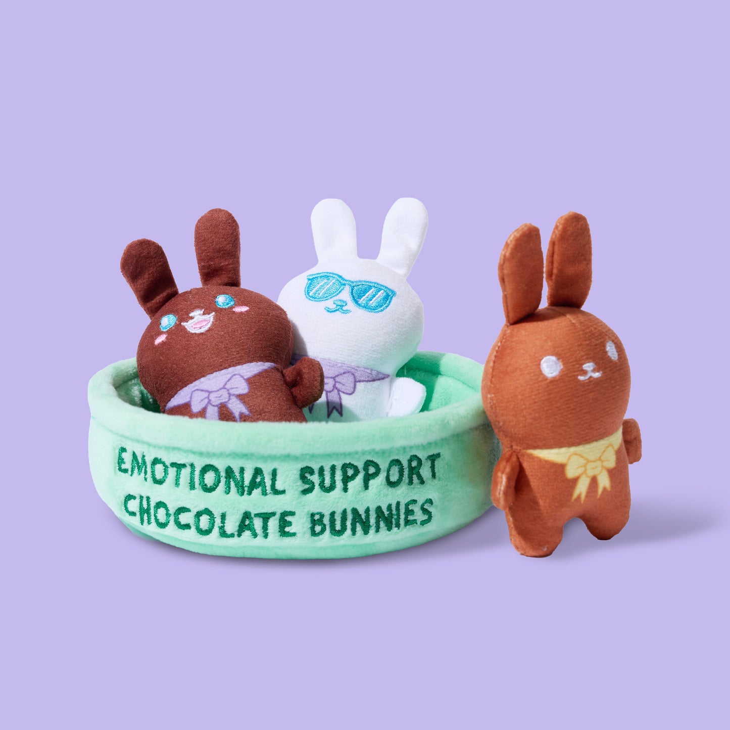 Chocolate Cheer Mini Bunny Plush Set – Bộ 3 Gấu Bông Thỏ Chocolate – Relatable - Hình ảnh chi tiết 2