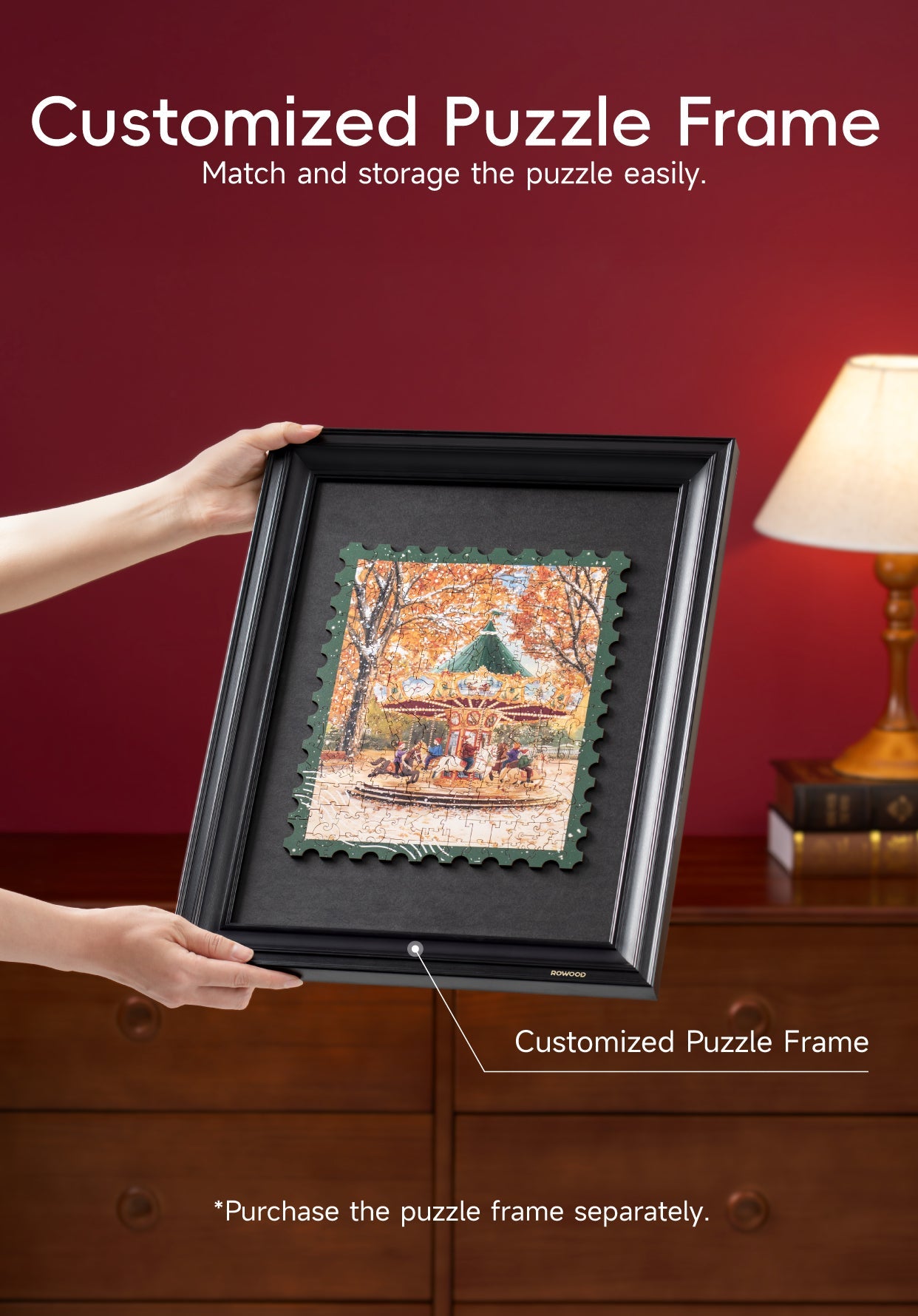 Rowood Golden Autumn Carousel Wooden Jigsaw Puzzle TA008 - Mô hình lắp ráp gỗ 3D Vòng quay ngựa gỗ - Rolife