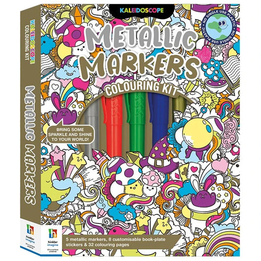 KALEIDOSCOPE COLOURING METALLIC MARKERS_HINKLER 0724