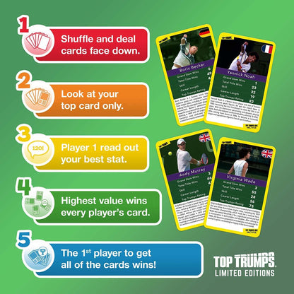 Tennis Stars Top Trumps Limited Edition Card Game - Trò Chơi Thẻ Bài Thể Thao Sưu Tầm - Winning Moves - Hình ảnh bổ sung 7