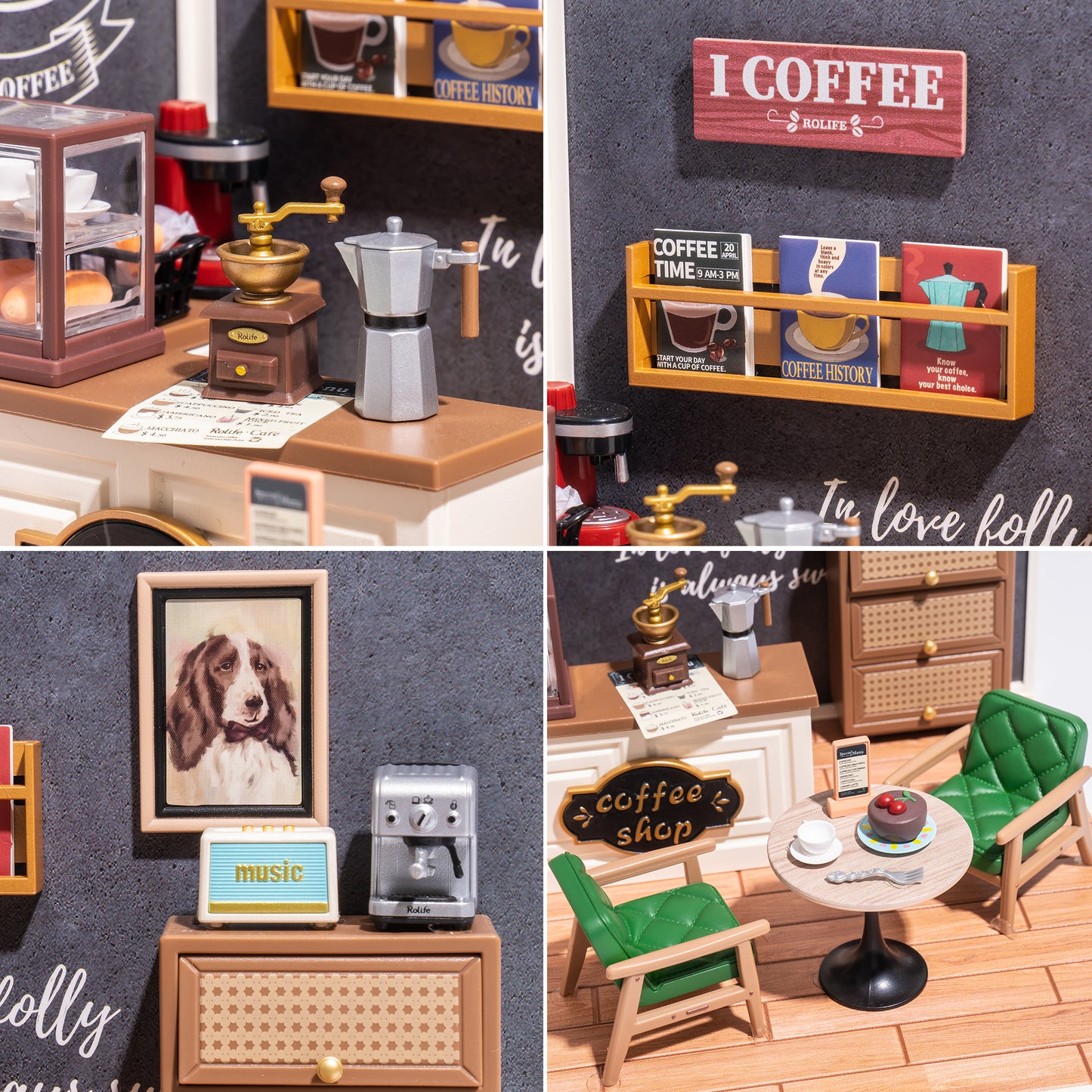 Rolife Plastic Miniature House - Daily Inspiration Cafe DW001B - Mô hình lắp ráp DIY - Rolife