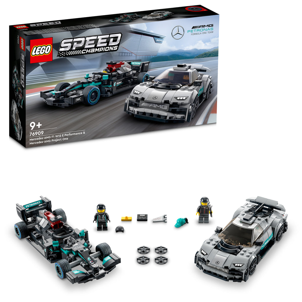 LEGO® Speed Champions Mercedes-AMG F1 W12 E Performance & Mercedes-AMG Project One - Bộ Lắp Ráp Xe Đua Siêu Xe Mercedes 76909