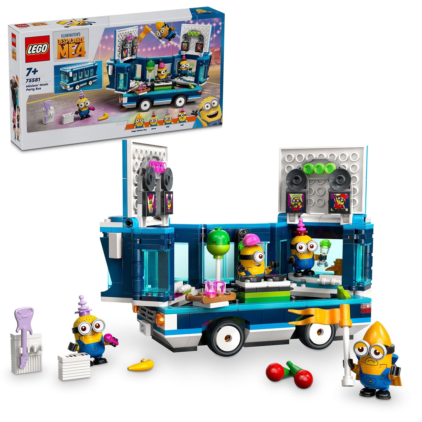 LEGO® Despicable Me 4 Minions’ Music Party Bus - Đồ Chơi Lắp Ráp Xe Buýt Tiệc Tùng Minion - LEGO 75581