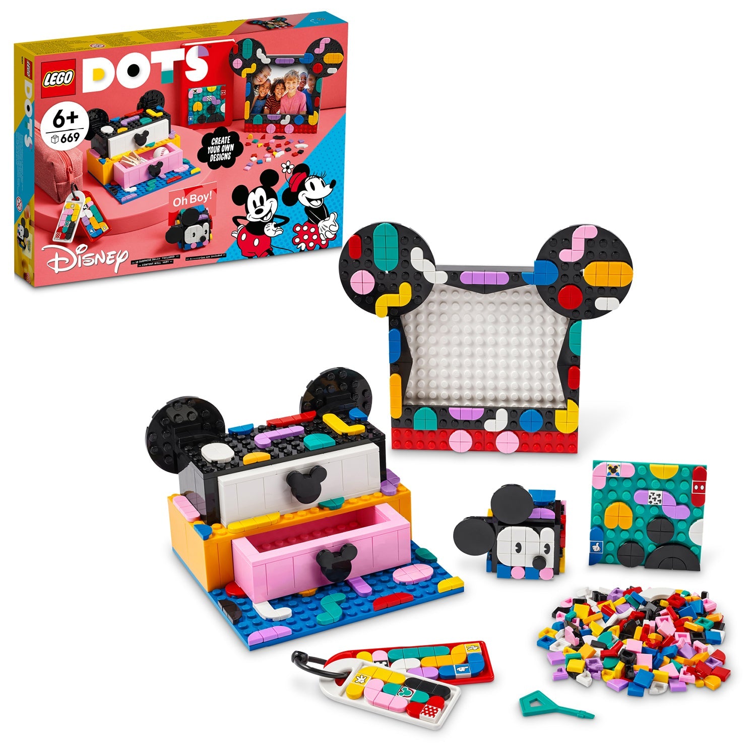 LEGO® DOTS™ Disney™ Mickey Mouse & Minnie Mouse Back-to-School Project Box - Bộ Dụng Cụ Học Tập Sáng Tạo LEGO 41964 LEGO - ản