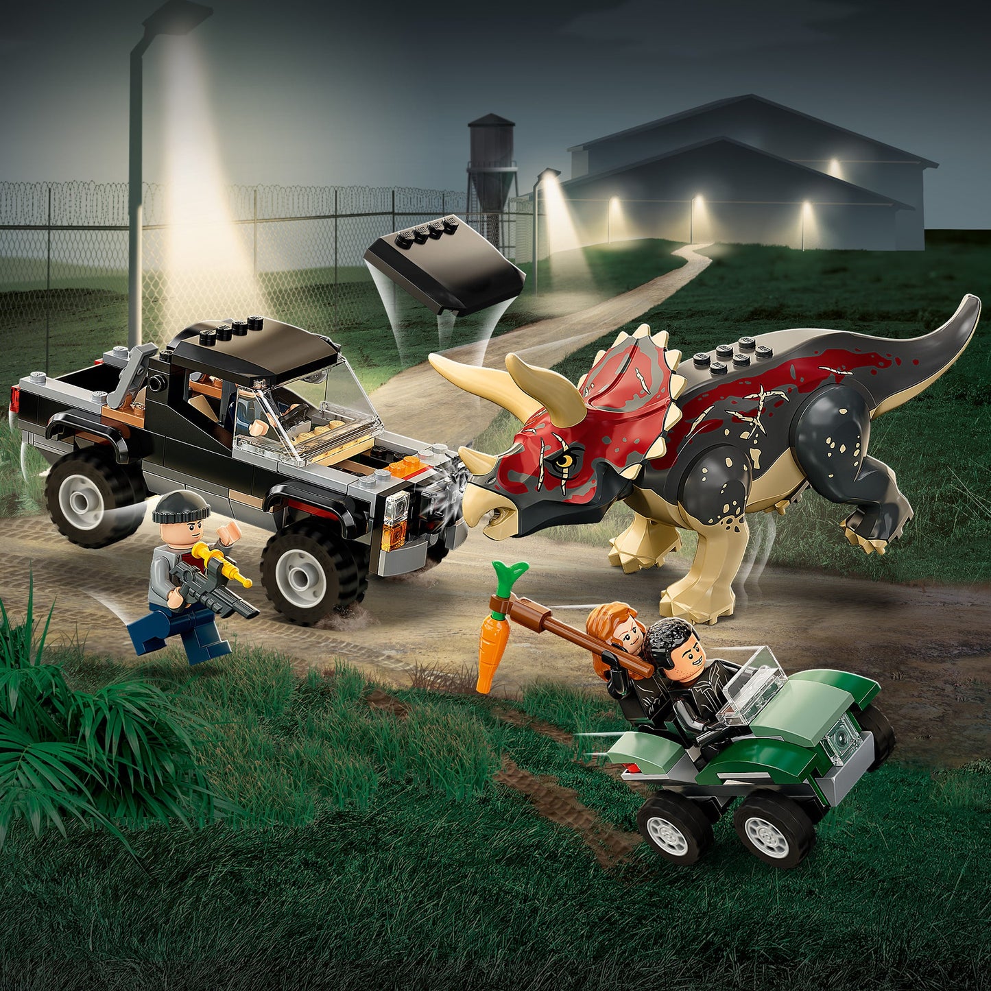 LEGO® Jurassic World Triceratops Pickup Truck Ambush - Bộ Lắp Ráp Xe Bán Tải Phục Kích Khủng Long - LEGO 76950