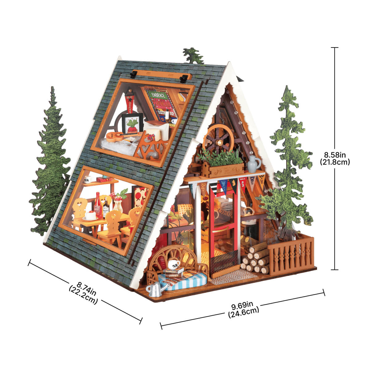 Rolife A-Frame Cabin DIY Miniature House DG181 - Nhà mô hình gỗ lắp ráp DIY - Rolife