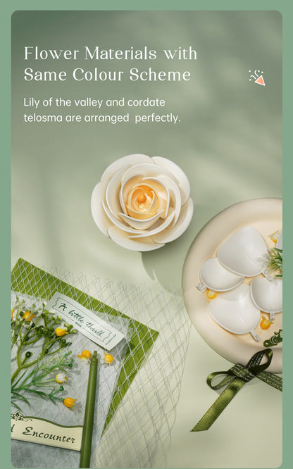 ROKR White Camellia DIY 3D Puzzle Model AF011 - Mô hình lắp ráp gỗ 3D Hoa trà trắng - ROKR