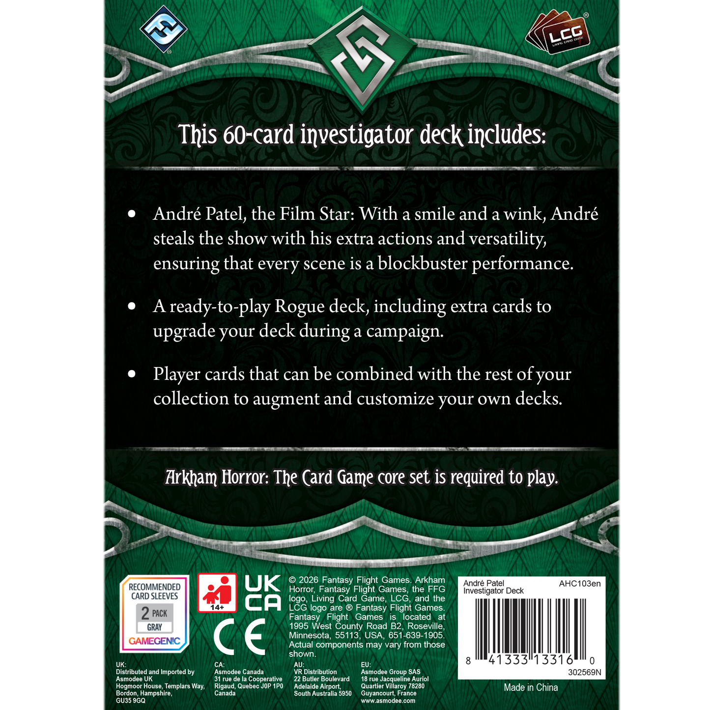 Arkham Horror: The Card Game - André Patel Investigator Deck
