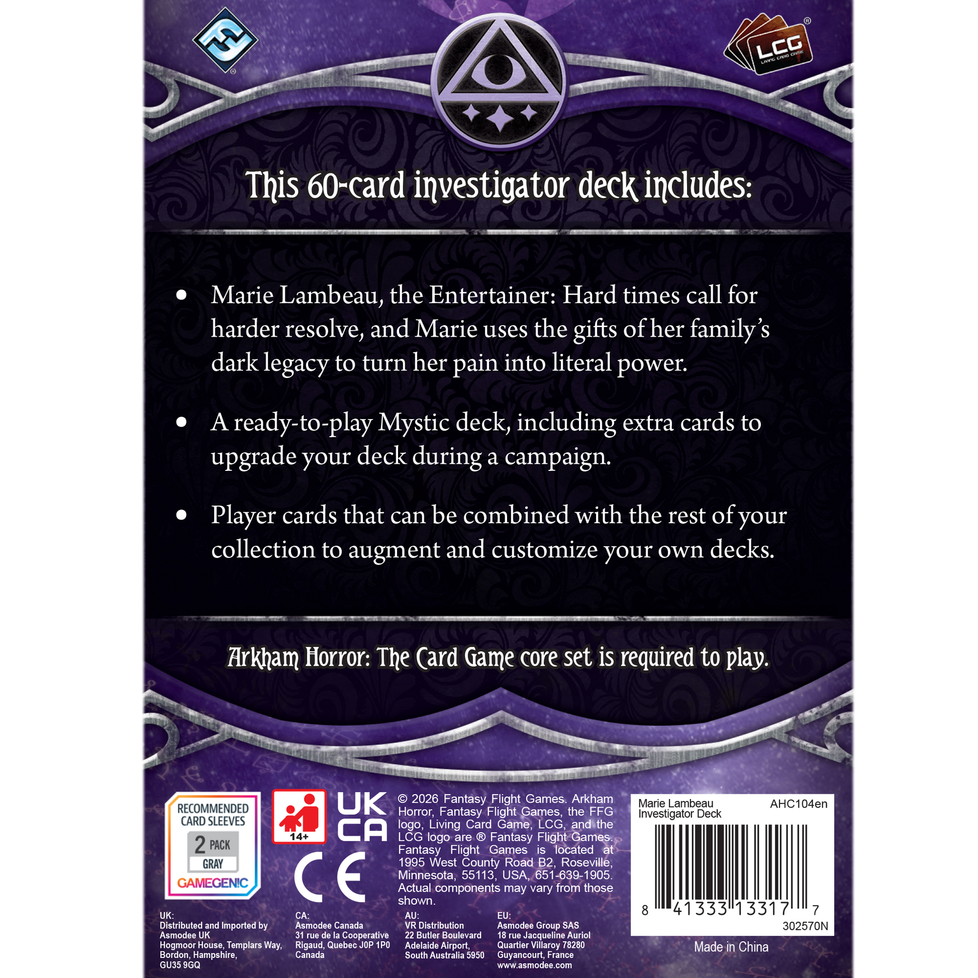 Arkham Horror: The Card Game - Marie Lambeau Investigator Deck