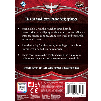 Arkham Horror: The Card Game - Miguel de la Cruz Investigator Deck