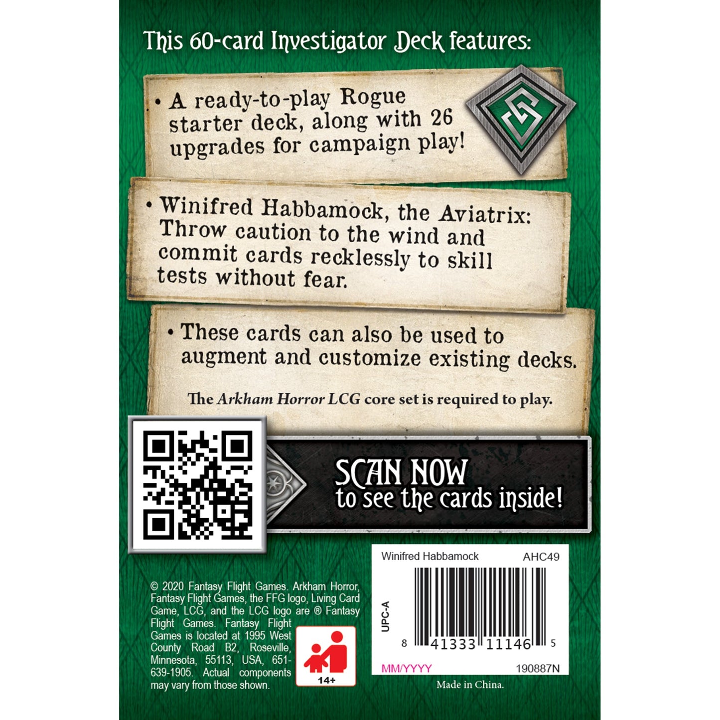 Arkham Horror LCG Winifred Habbamock Investigator Starter Deck - Bộ bài khởi đầu nhân vật - Fantasy Flight Games