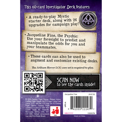 Arkham Horror: The Card Game - Jacqueline Fine Starter Deck - Bộ bài điều tra viên - Fantasy Flight Games