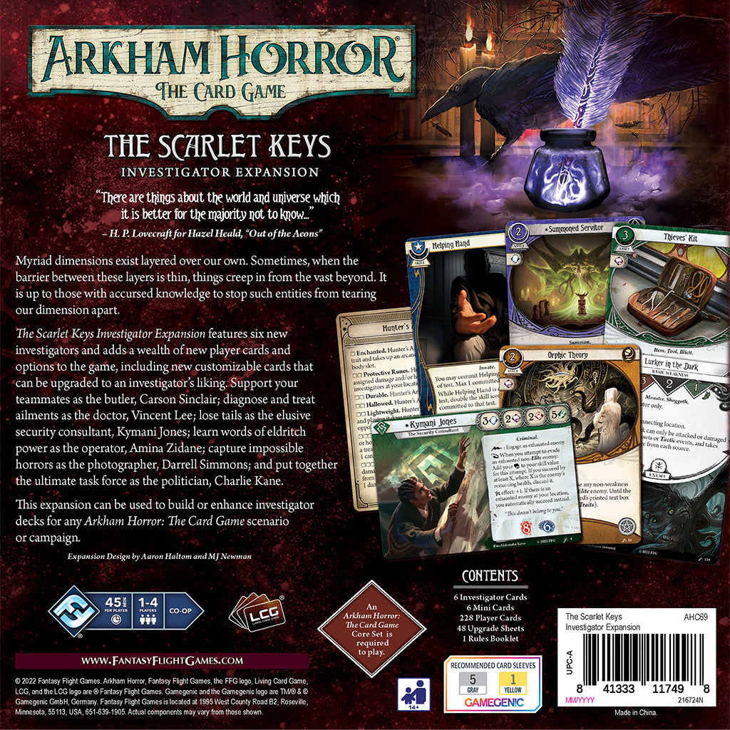 Arkham Horror: The Card Game - The Scarlet Keys Investigator Expansion - Bản mở rộng trò chơi thẻ bài - Fantasy Flight Games
