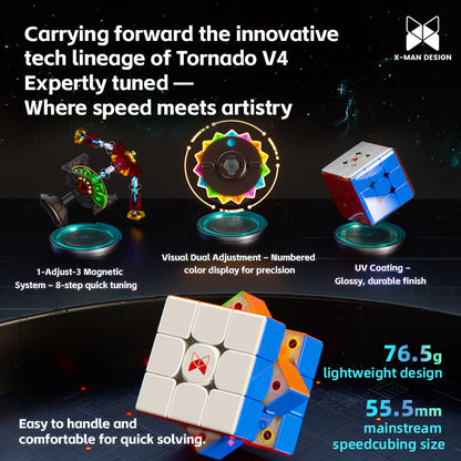 Rubik Thông Minh X-Man Tornado V4 AI 3x3 UV (Kèm Đế Sạc)
