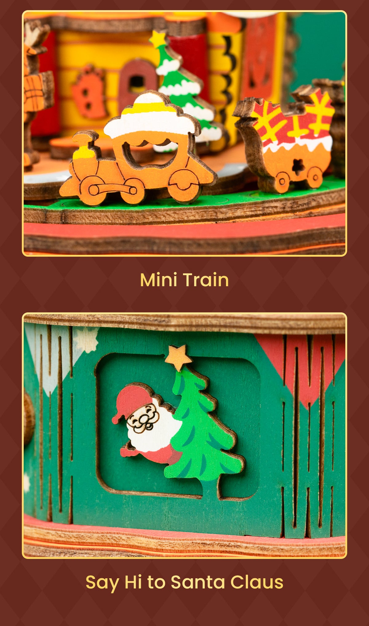 Rolife DIY Music Box - Christmas Town AM46 - Mô hình hộp nhạc gỗ lắp ráp - Rolife AM46
