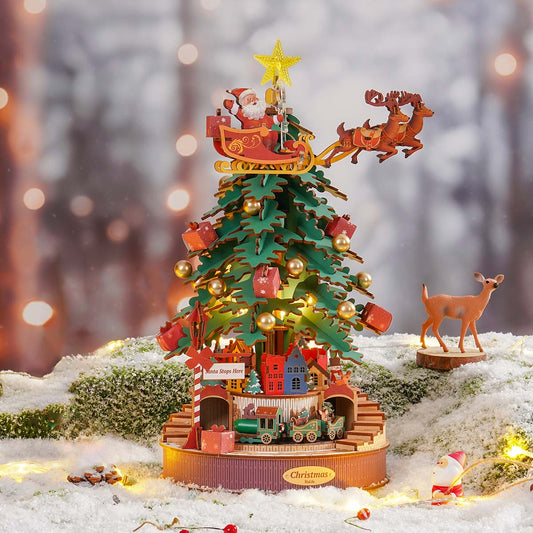 Christmas Melody Tree AMS01 - Mô hình gỗ 3D Cây thông Noel tích hợp hộp nhạc - Rolife