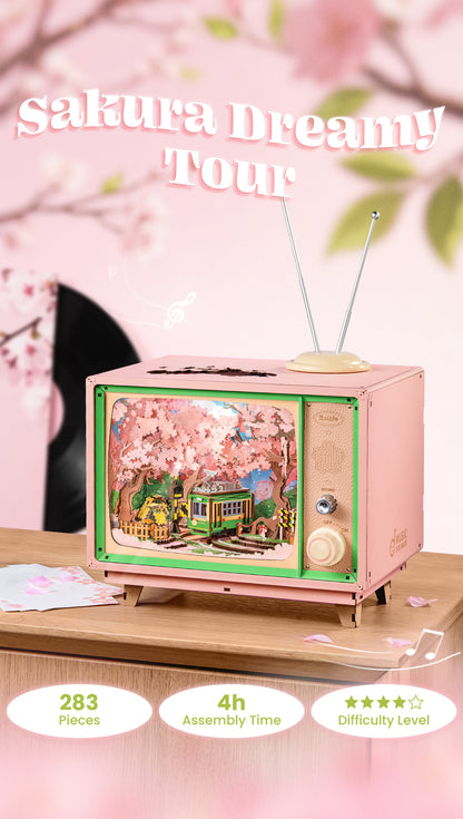 Rolife DIY Music Box - Sakura Dreamy Tour AMT02 - Mô hình gỗ hộp nhạc tự lắp ráp - Rolife