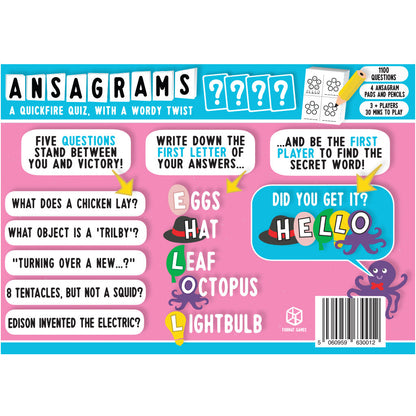Ansagrams Party Game - Trò chơi giải đố từ ngữ tốc độ cao - Format Games