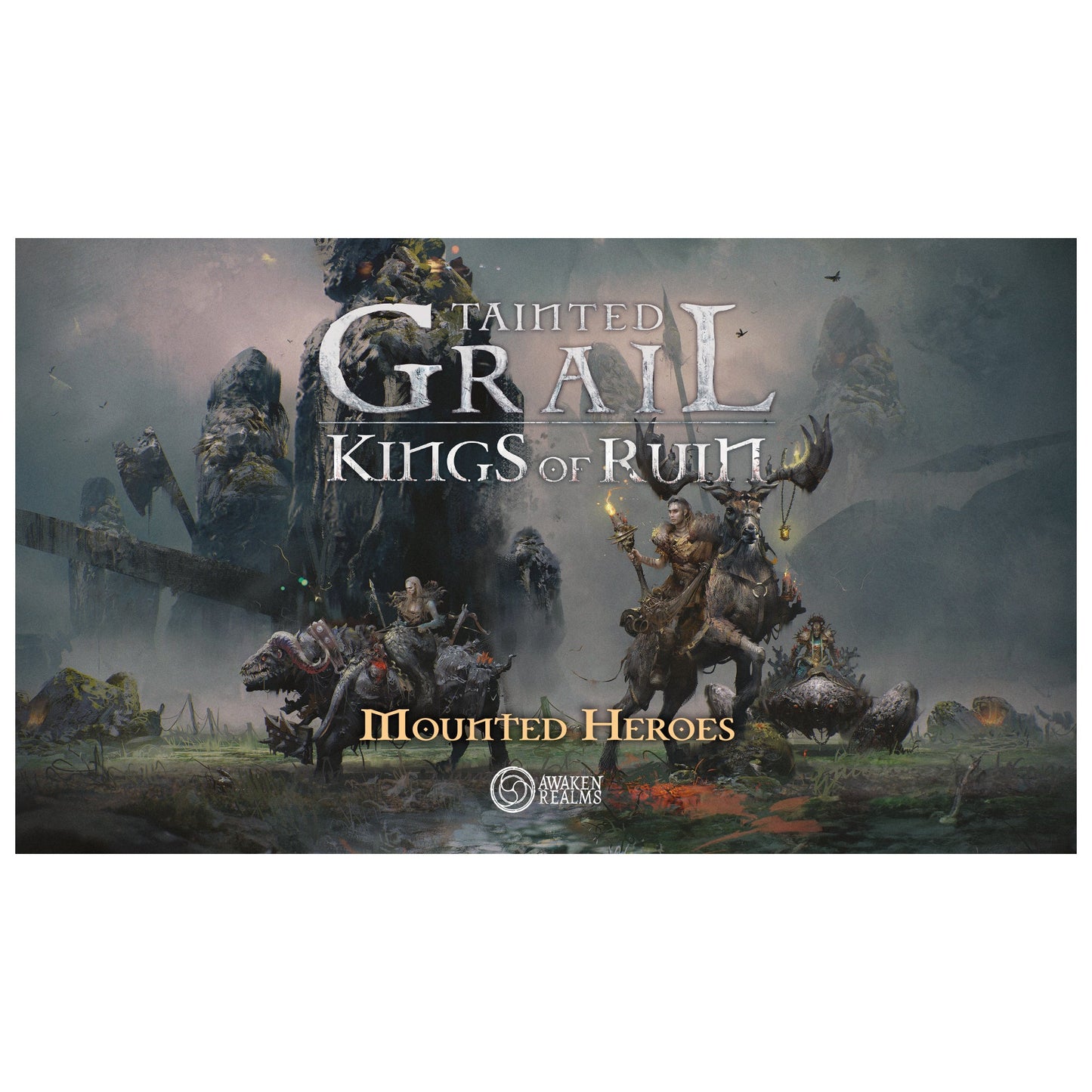 Tainted Grail: Kings of Ruin Mounted Heroes Miniature Upgrade - Mô Hình Nhân Vật Cưỡi Ngựa - Awaken Realms