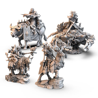 Tainted Grail: Kings of Ruin Mounted Heroes Miniature Upgrade - Mô Hình Nhân Vật Cưỡi Ngựa - Awaken Realms