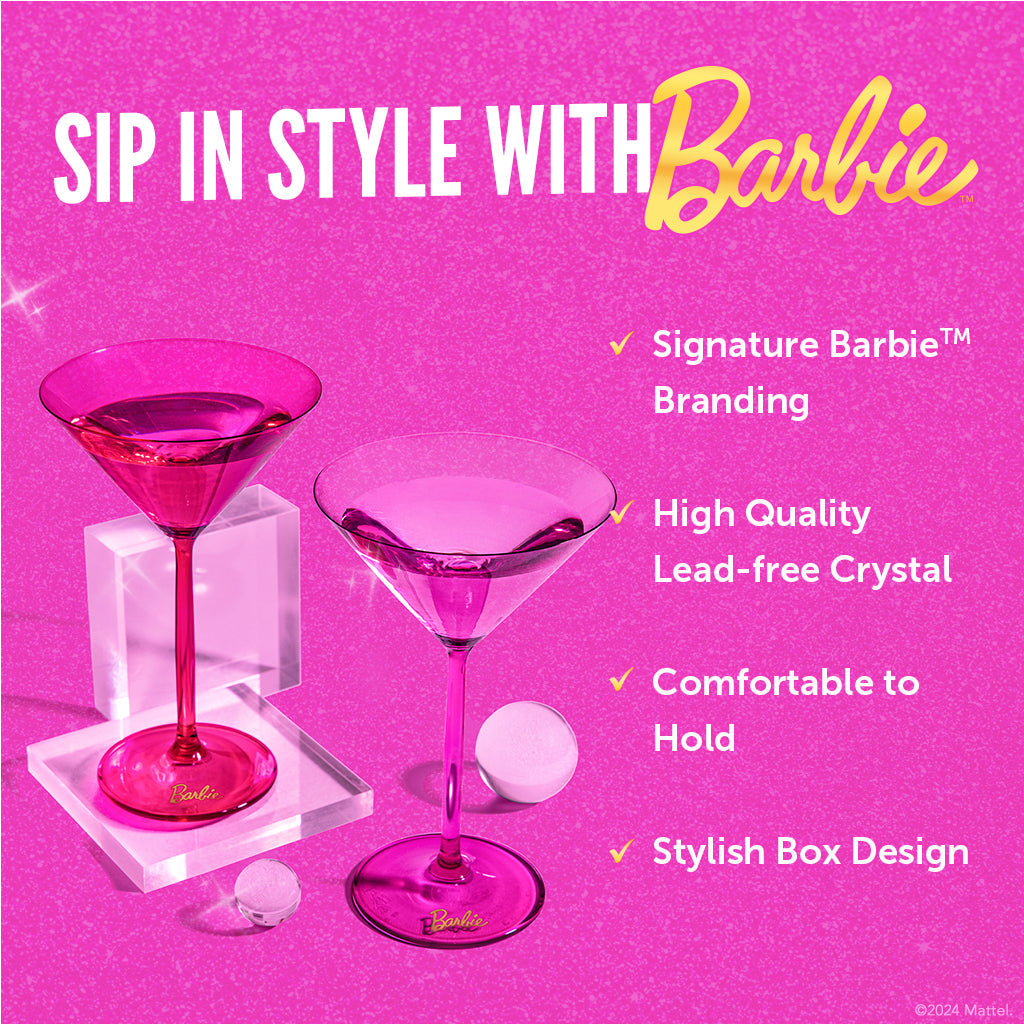 Barbie™ X Dragon Glassware® Martini Glasses - Bộ 2 Ly Martini Pha Lê Cao Cấp - Dragon Glassware - Hình ảnh bổ sung 4