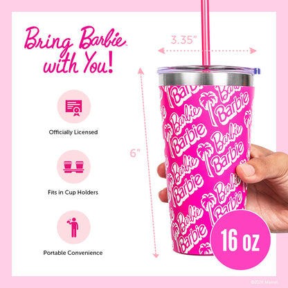 Barbie™ X Dragon Glassware® Tumbler - 16 Oz - Bình Giữ Nhiệt Thép Không Gỉ Mattel - Hình ảnh chi tiết 2