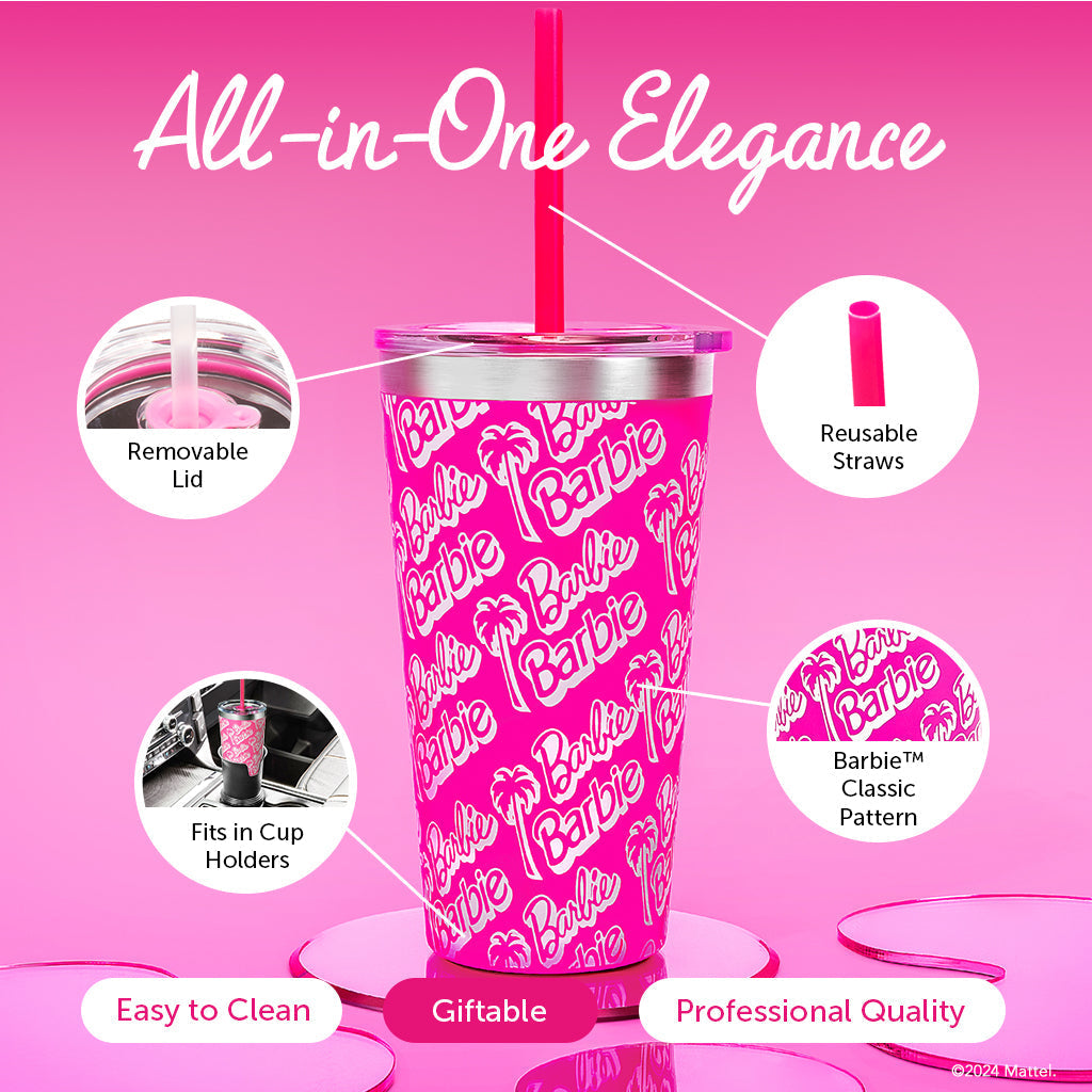 Barbie™ X Dragon Glassware® Tumbler - 16 Oz - Bình Giữ Nhiệt Thép Không Gỉ Mattel - Hình ảnh bổ sung 5
