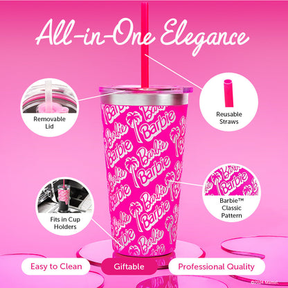 Barbie™ X Dragon Glassware® Tumbler - 16 Oz - Bình Giữ Nhiệt Thép Không Gỉ Mattel - Hình ảnh bổ sung 5