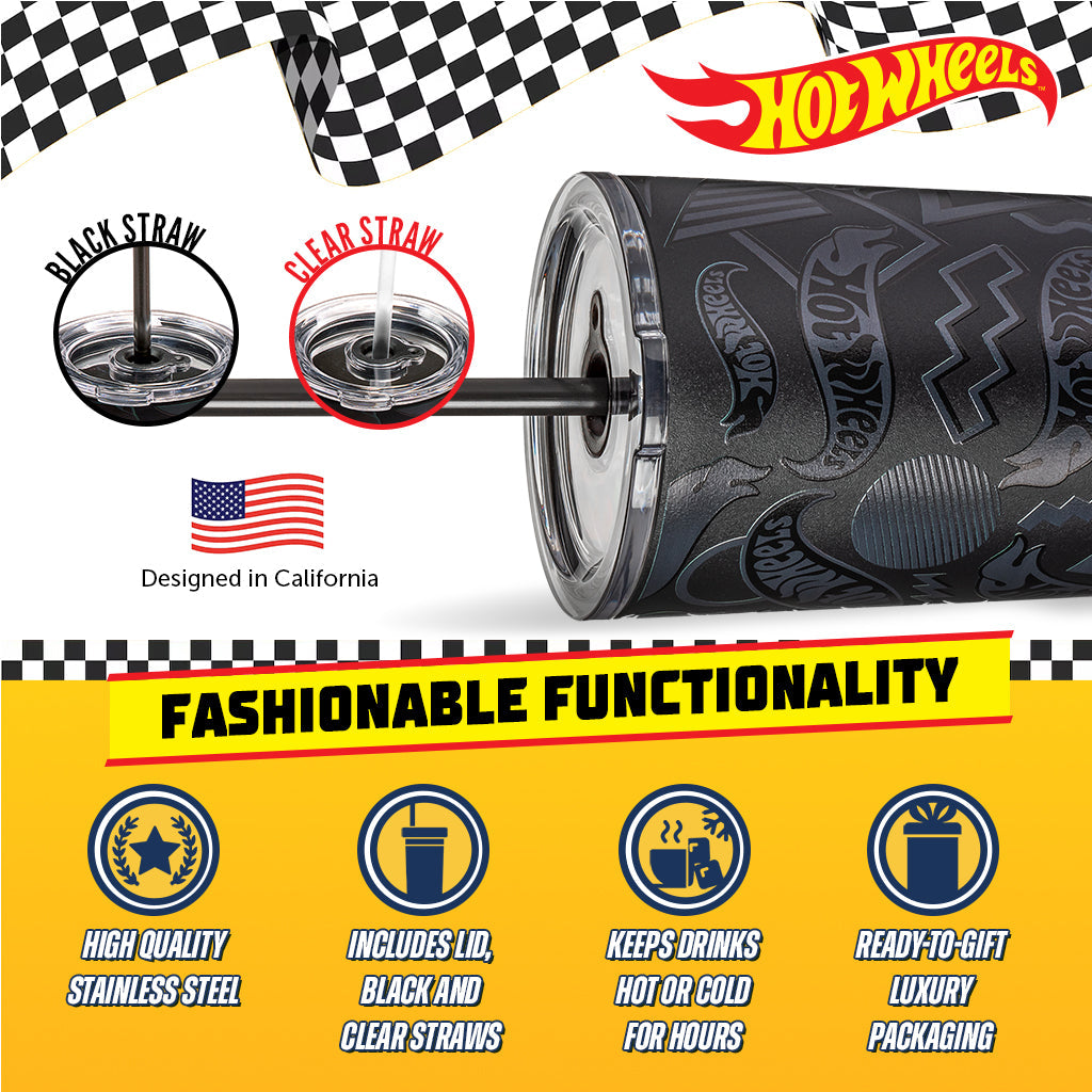 Hot Wheels™ Finish Line Tumbler - 24 oz - Bình Giữ Nhiệt Thép Không Gỉ Mattel Creations - Góc nhìn khác 3