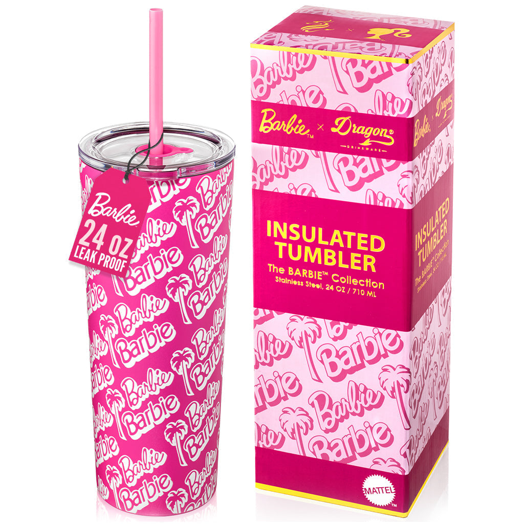 Barbie™ Palm Trees Tumbler - 24 Oz - Bình Giữ Nhiệt 710ml Họa Tiết Cây Cọ - Mattel Creations