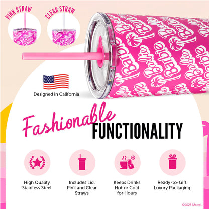 Barbie™ Palm Trees Tumbler - 24 Oz - Bình Giữ Nhiệt 710ml Họa Tiết Cây Cọ - Mattel Creations