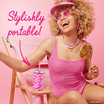 Barbie™ Palm Trees Tumbler - 24 Oz - Bình Giữ Nhiệt 710ml Họa Tiết Cây Cọ - Mattel Creations