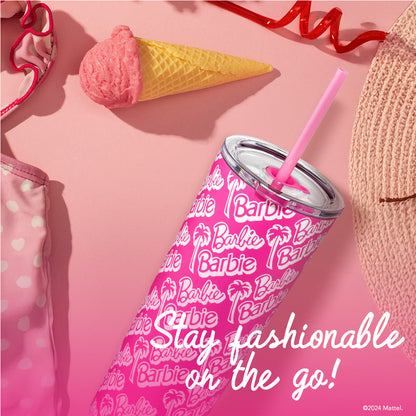 Barbie™ Palm Trees Tumbler - 24 Oz - Bình Giữ Nhiệt 710ml Họa Tiết Cây Cọ - Mattel Creations
