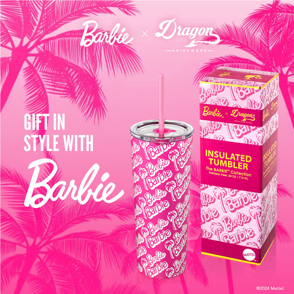 Barbie™ Palm Trees Tumbler - 24 Oz - Bình Giữ Nhiệt 710ml Họa Tiết Cây Cọ - Mattel Creations
