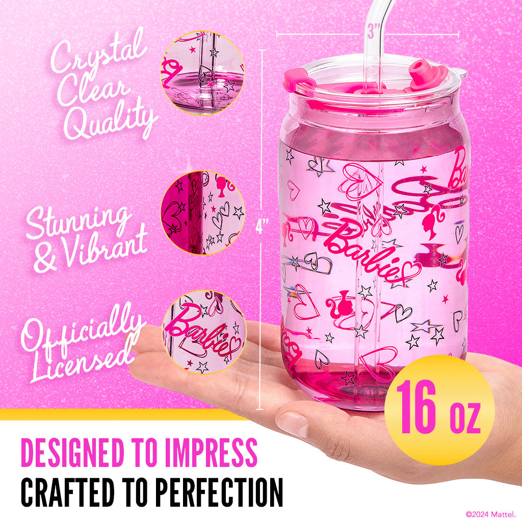 Barbie™ X Dragon Glassware® Love Out Loud Drinking Glasses - Bộ 2 Ly Thủy Tinh Cao Cấp Chính Hãng